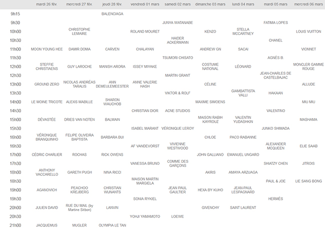 calendrier fashion week paris neoboto