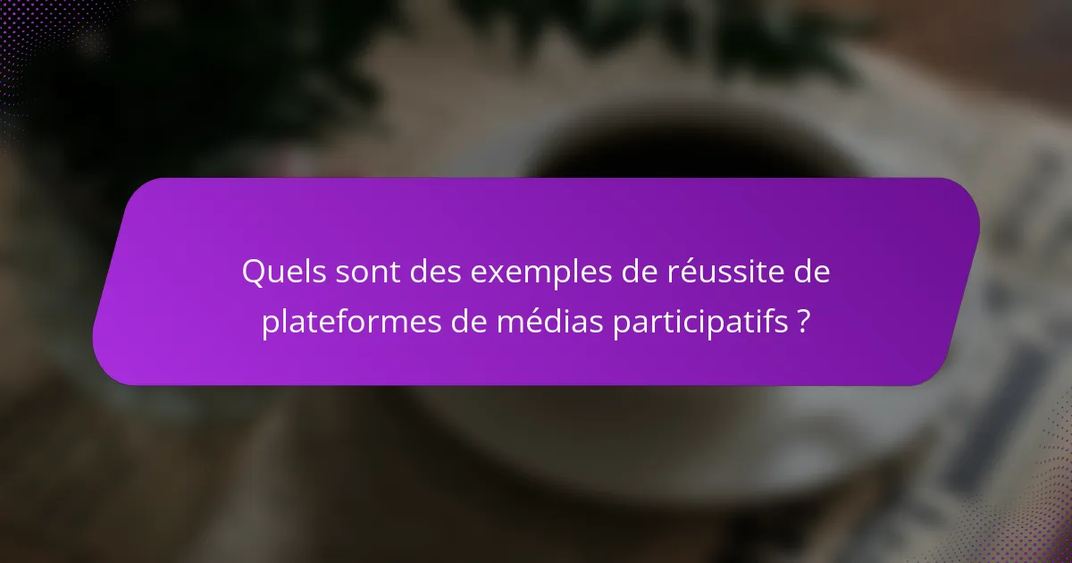 Quels sont des exemples de réussite de plateformes de médias participatifs ?